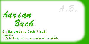 adrian bach business card
