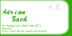 adrian bach business card